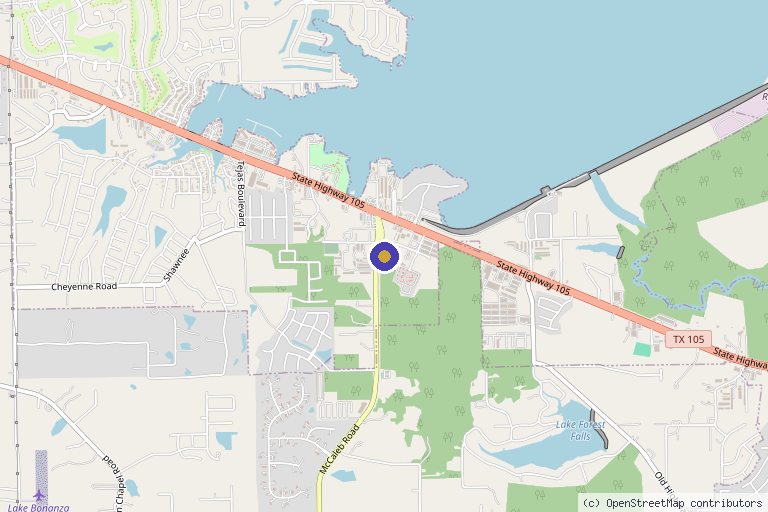 Map showing the location of Hometown Healing Family Medicine PLLC in Conroe, TX