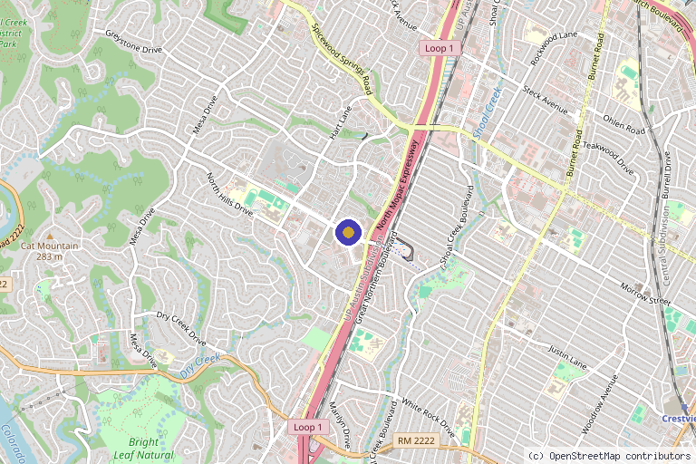 Map showing the location of PRP – Platelet Rich Plasma Therapy in Austin, TX