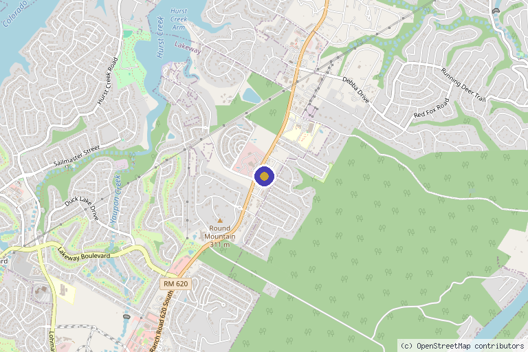 Map showing the location of The Root and Scalp Spa in Austin, TX