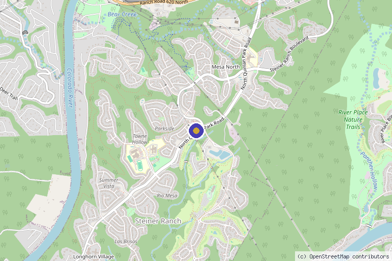 Map showing the location of PÜR LIFE Medical – Austin in Austin, TX