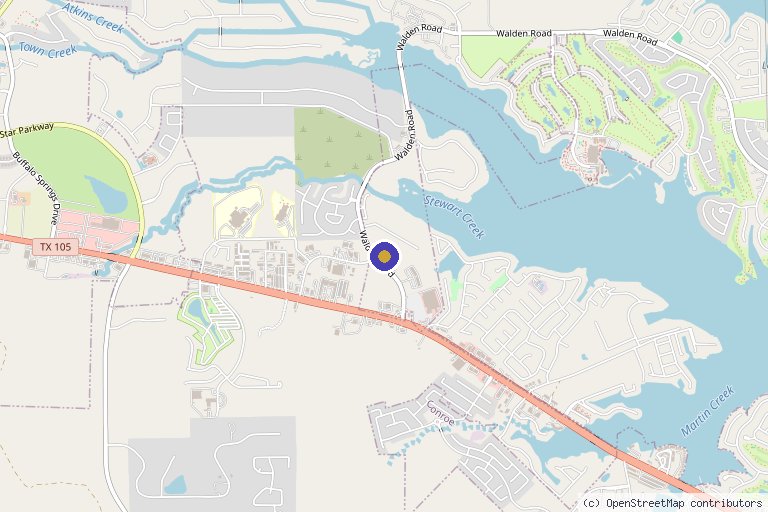 Map showing the location of Enhance Anti-Aging, IV Hydration and Wellness in Montgomery, TX