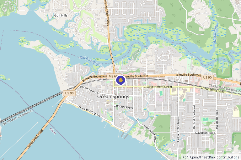 Map showing the location of Radiant Renewal Aesthetics in Ocean Springs, MS