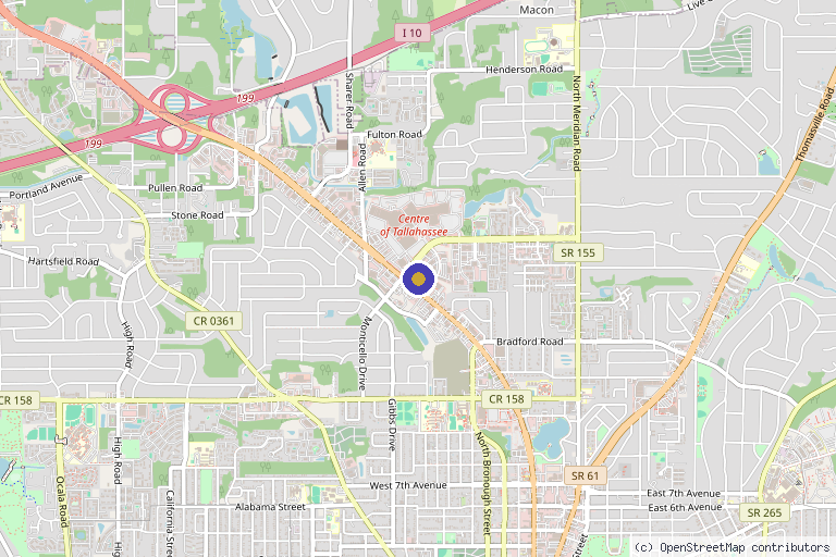 Map showing the location of Florida Wellness & Rehabilitation Center of Tallahassee in Tallahassee, FL