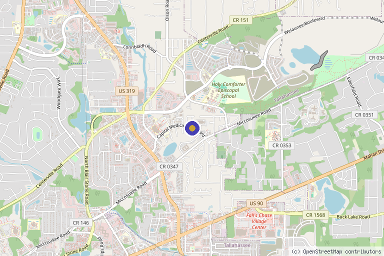 Map showing the location of Ren Jolly in Tallahassee, FL
