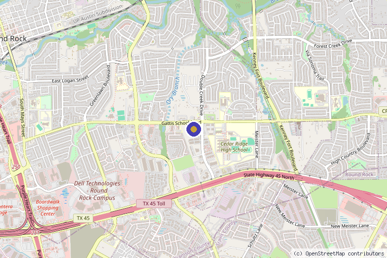 Map showing the location of Austin Aesthetic Couture in Round Rock, TX