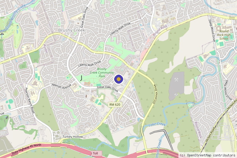 Map showing the location of Superior Physical Medicine in Round Rock, TX