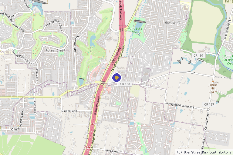 Map showing the location of ProMD Health Hutto in Hutto, TX