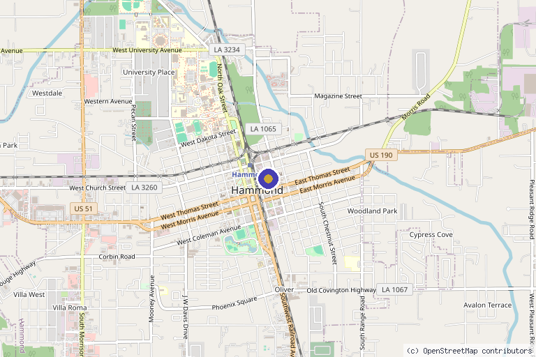 Map showing the location of Aisthetikos MedSpa in Hammond, LA