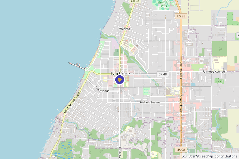 Map showing the location of Cellular Medicine Association in Mobile, AL