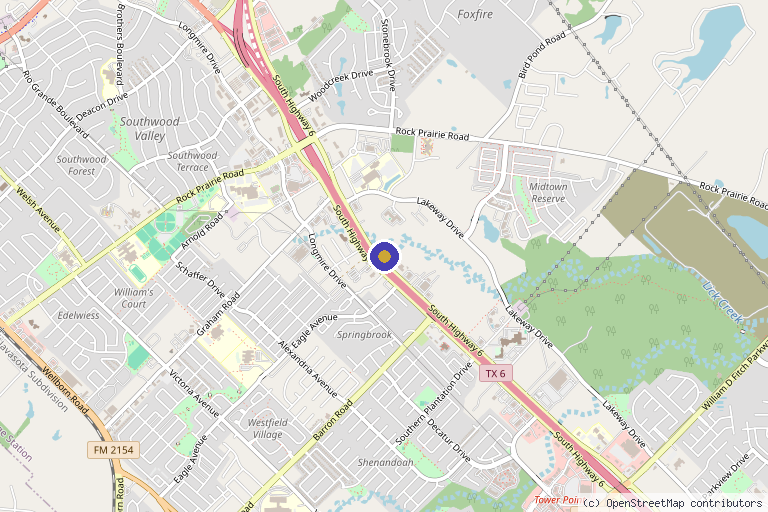 Map showing the location of Perfectly You Beauty Lab in College Station, TX