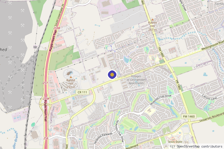 Map showing the location of Balance Health & Wellness Clinic in Georgetown, TX