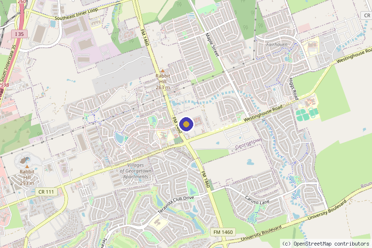 Map showing the location of Highland Rejuvenation Clinic in Georgetown, TX