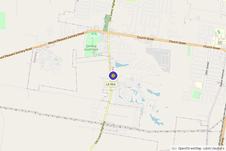 Map showing the location of IV MD in Zachary, LA