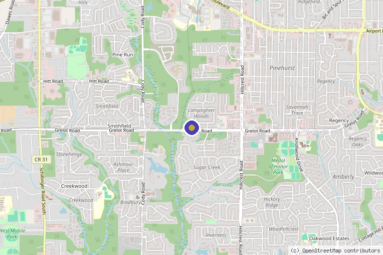 Map showing the location of Neuromuscular Spine and Joint Center in Mobile, AL