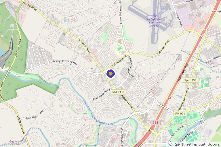 Map showing the location of Bespoke Medical Aesthetics & Wellness in Georgetown, TX