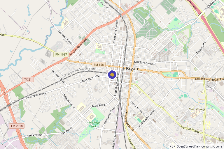 Map showing the location of Aggieland Aesthetics MedSpa in Bryan, TX
