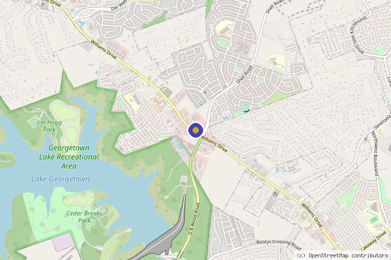 Map showing the location of Vitalogy Skincare - Georgetown in Georgetown, TX