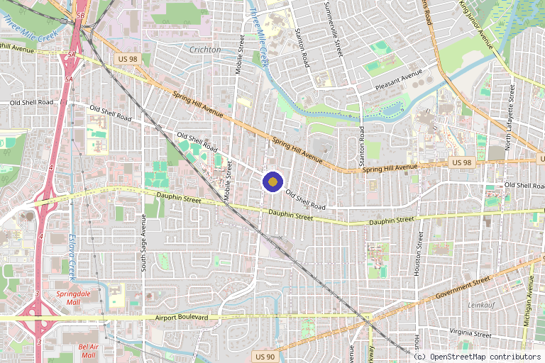 Map showing the location of Kimberly A. Donnellan, MD in Mobile, AL