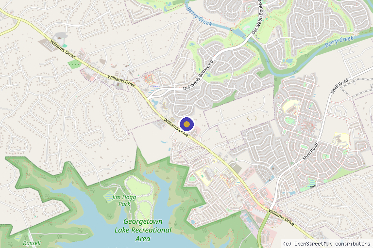 Map showing the location of Prime Wellness and Longevity in Georgetown, TX
