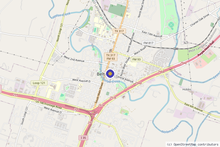 Map showing the location of DesignHer Medspa in Belton, TX