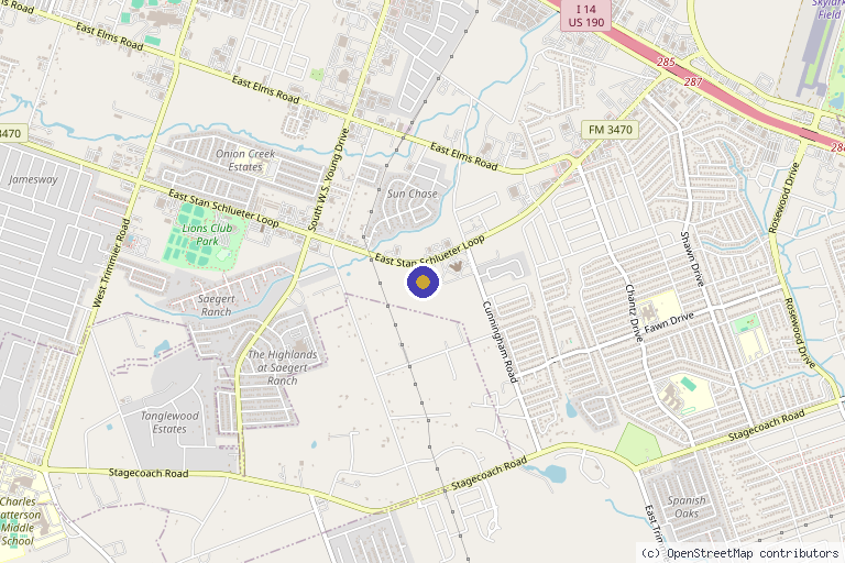 Map showing the location of Body by Moya in Killeen, TX