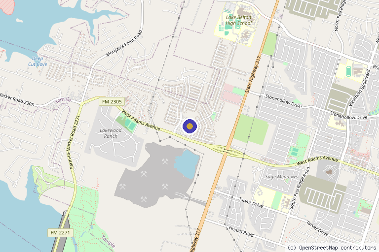 Map showing the location of Fowler Medical Group in Temple, TX