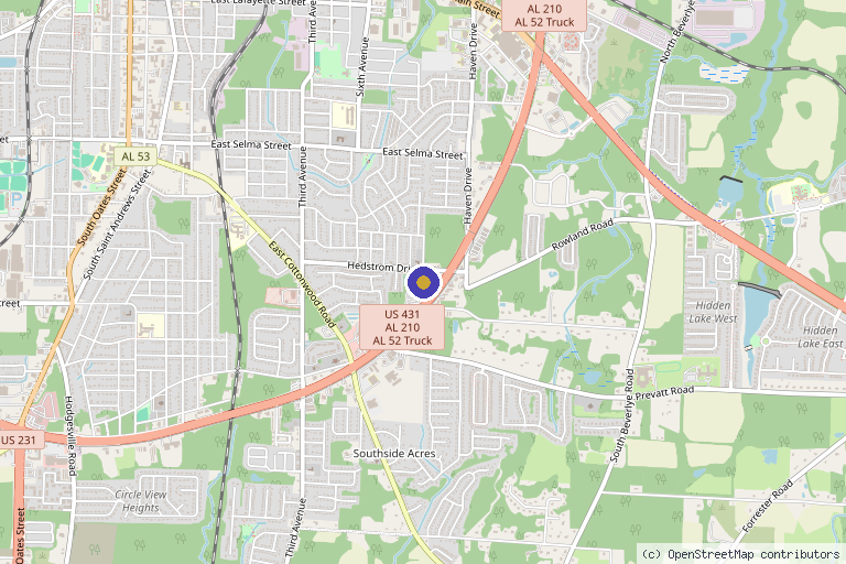 Map showing the location of The Med Spa in Dothan, AL
