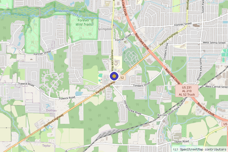 Map showing the location of Southeastern Institute of Restorative Medicine in Dothan, AL