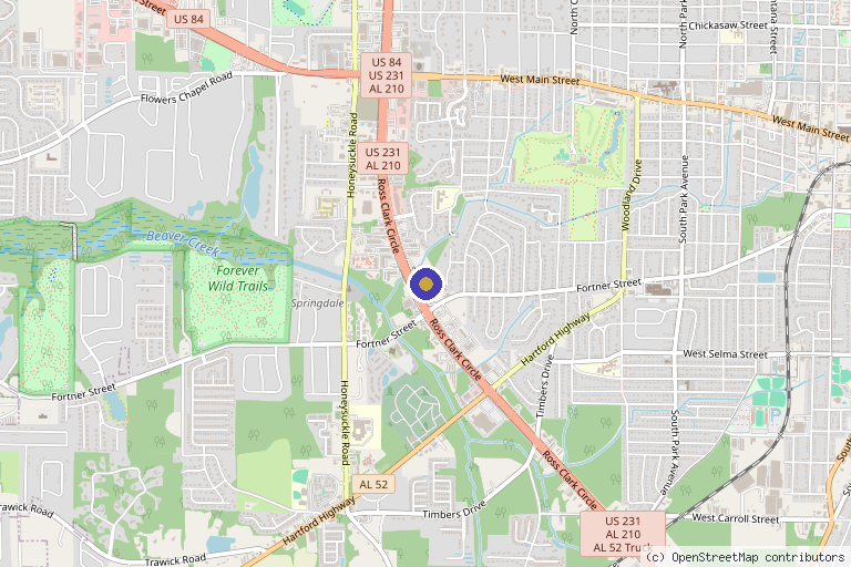 Map showing the location of DYNAMIC Pain & Wellness in Dothan, AL