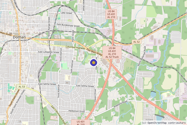 Map showing the location of Southeast Health Pain Management in Dothan, AL