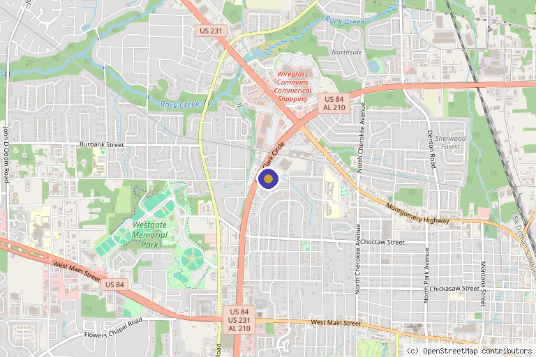 Map showing the location of the aesthetic collective in Dothan, AL