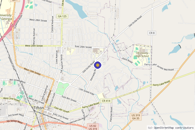 Map showing the location of Solé Medical Spa in Tifton, GA
