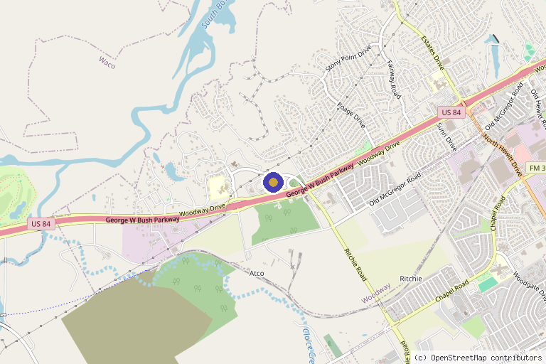 Map showing the location of CenTex IV in Woodway, TX
