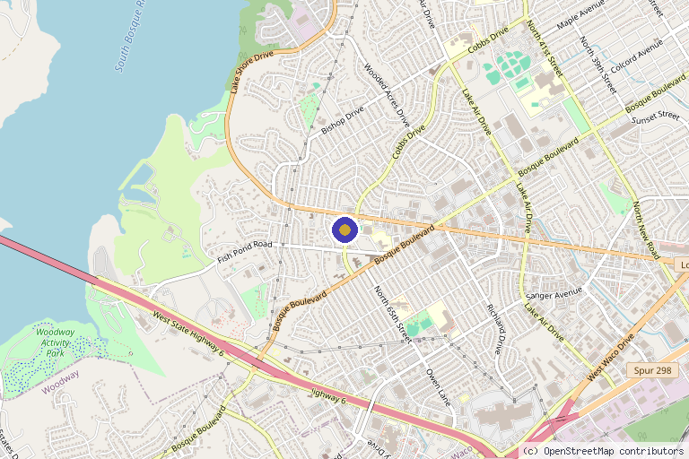 Map showing the location of The Alternative Touch Wellness in Waco, TX