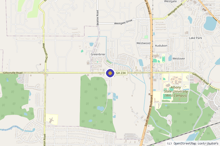Map showing the location of Dr Willie Michael Fussell Fan Page in Albany, GA