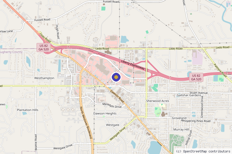Map showing the location of Natural Wellness in Albany, GA
