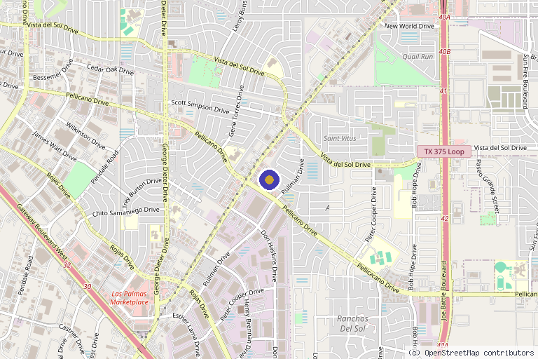 Map showing the location of Endless Beauty Aesthetics in El Paso, TX