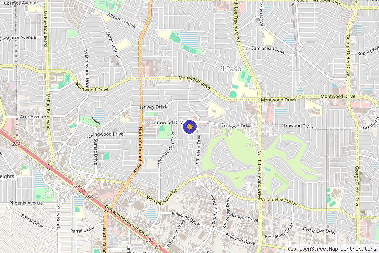 Map showing the location of ViviStem in El Paso, TX