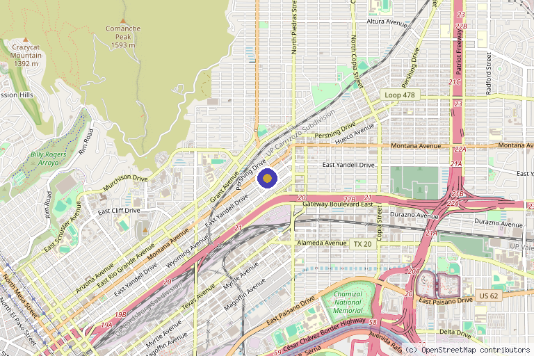 Map showing the location of Renewal Lab in El Paso, TX