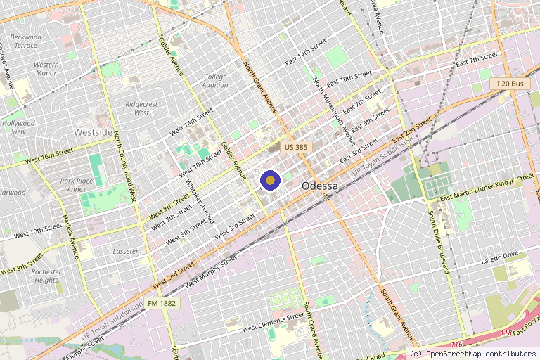 Map showing the location of Mandeep Othee, MD in Odessa, TX