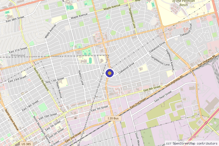 Map showing the location of Reznik Focus Center in Odessa, TX