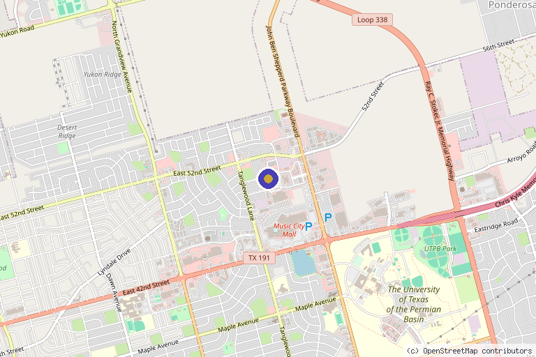 Map showing the location of Enrich Family Practice in Odessa, TX