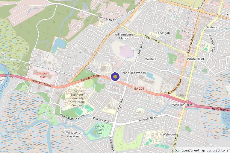 Map showing the location of Altera Aesthetix (Refine Savannah) in Savannah, GA