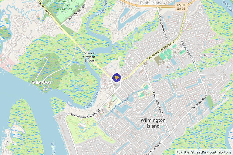 Map showing the location of Upstream Medical Care & Aesthetics in Savannah, GA