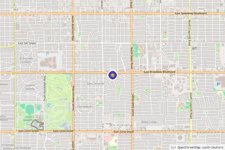 Map showing the location of Optimal Hormone Center in Tucson, AZ