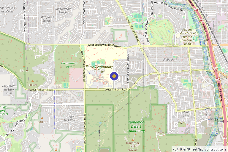 Map showing the location of AMG Center For Regenerative Medicine & Aesthetics in Tucson, AZ