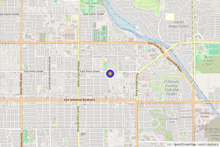 Map showing the location of Tucson Arizona Bioidentical Hormone Replacement Specialists in Tucson, AZ