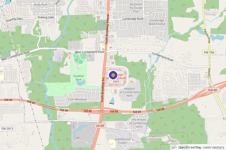 Map showing the location of Lifestyle Solutions in Tyler, TX