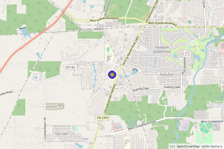 Map showing the location of Holistic Beauty Med Spa in Tyler, TX