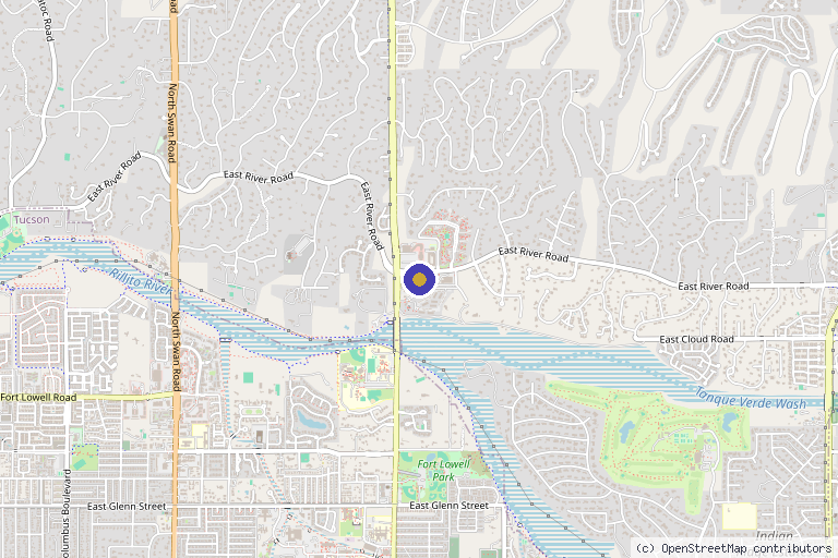 Map showing the location of RegenMED MD by Dr. Skinner in Tucson, AZ